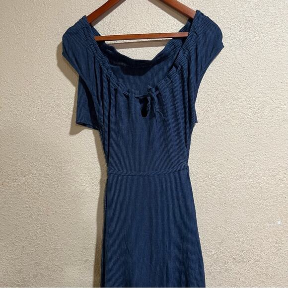 Reformation Veijo Blue Open Back Waist Tie Tiered Maxi Dress - size Small - Picture 2 of 7